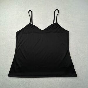 BCX women's (juniors') Large Black Spaghetti-strap Camisole Top V-neckline